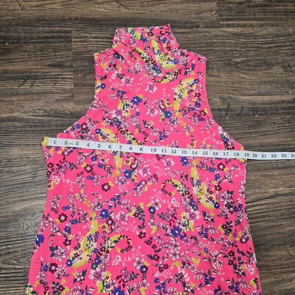 AFRM Pink Floral Mock Neck Midi Dress Size 1X NWT | Sleeveless Stretch Bodycon - Picture 8 of 10